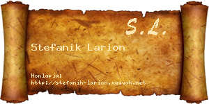 Stefanik Larion névjegykártya